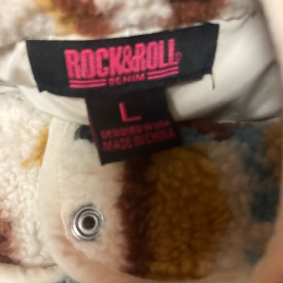 Rock & Roll PANHANDLE WOMEN'S ABSTRACT PRINT SHERPA SWEATER JACKET - Picture 6 of 6